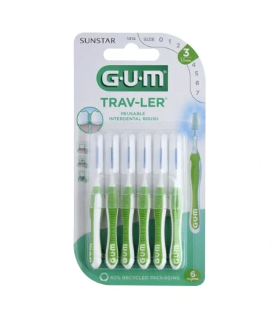 GUM TRAV-LER Mellemrumsbørste 1414 1,1mm – 6 stk