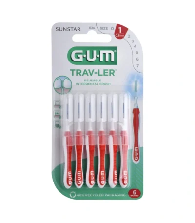 GUM TRAV-LER Mellemrumsbørste 1314 0,8mm – 6 stk