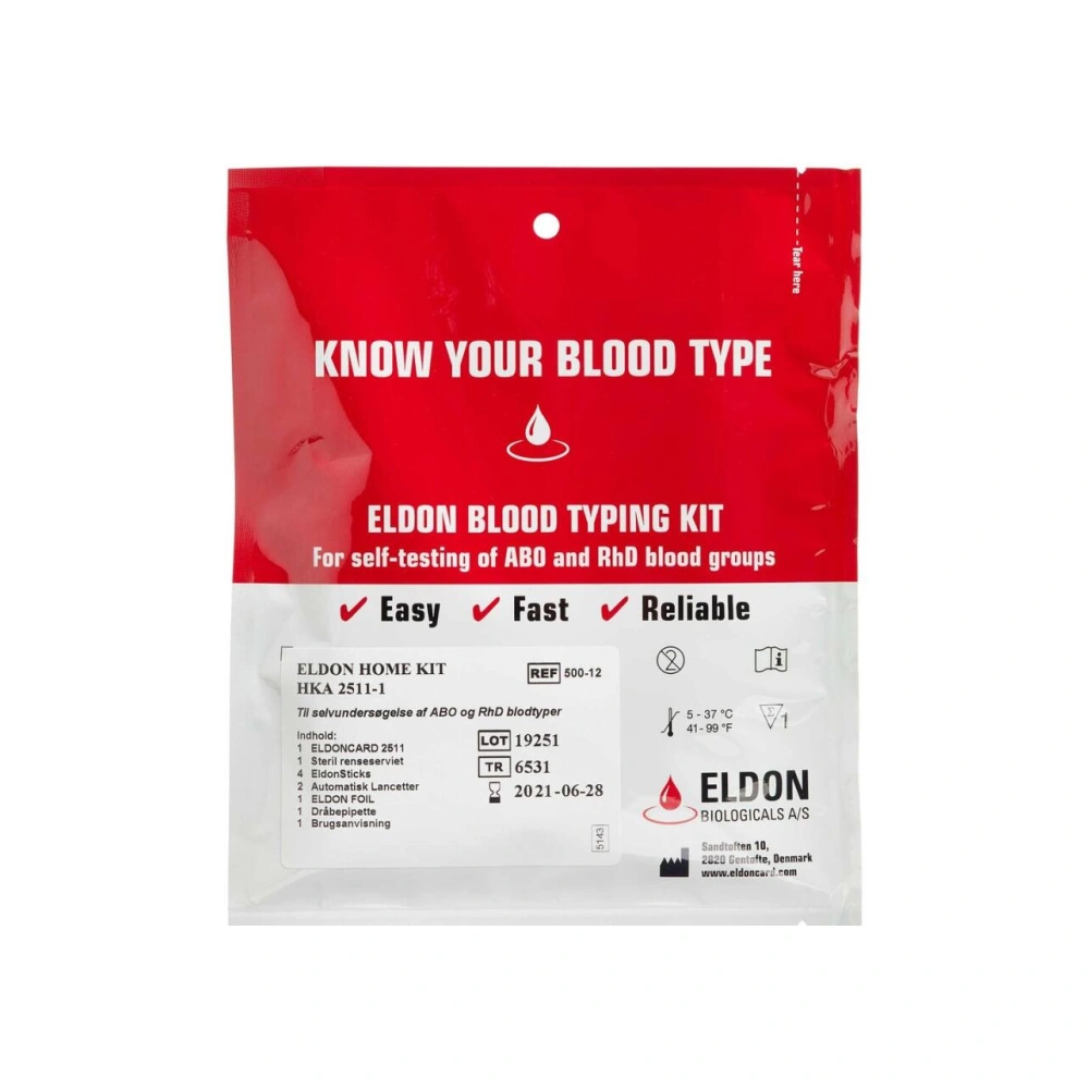 Eldon Blodtypetest 2511 - 1 stk