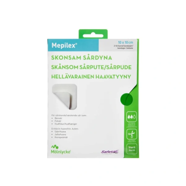 Mepilex med Safetac 10 x 10 cm – 2 stk