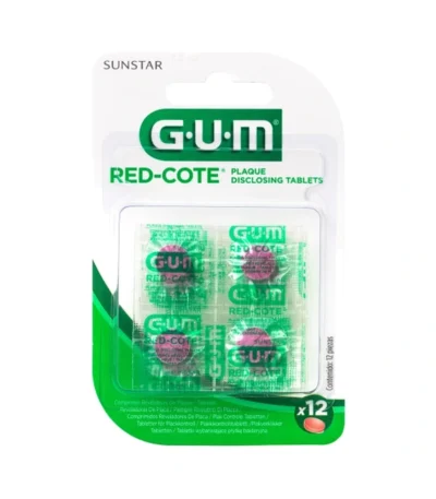 GUM RED-COTE Indfarvningstabletter – 12 stk
