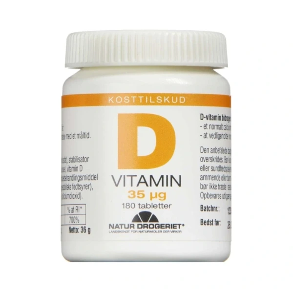 Natur Drogeriet D3 180 stk – Vitamin 35µg