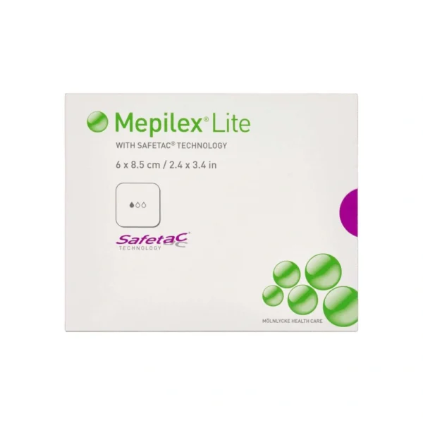Mepilex Lite med Safetac 6 x 8,5 cm – 5 stk