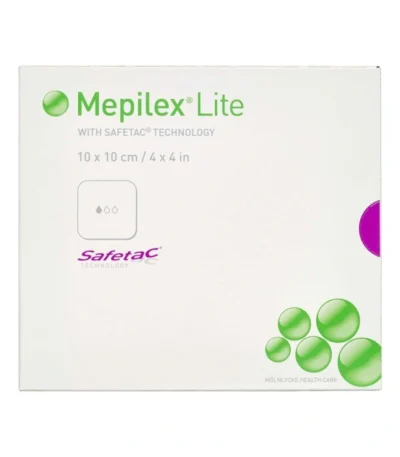 Mepilex Lite med Safetac 10 x 10 cm – 5 stk