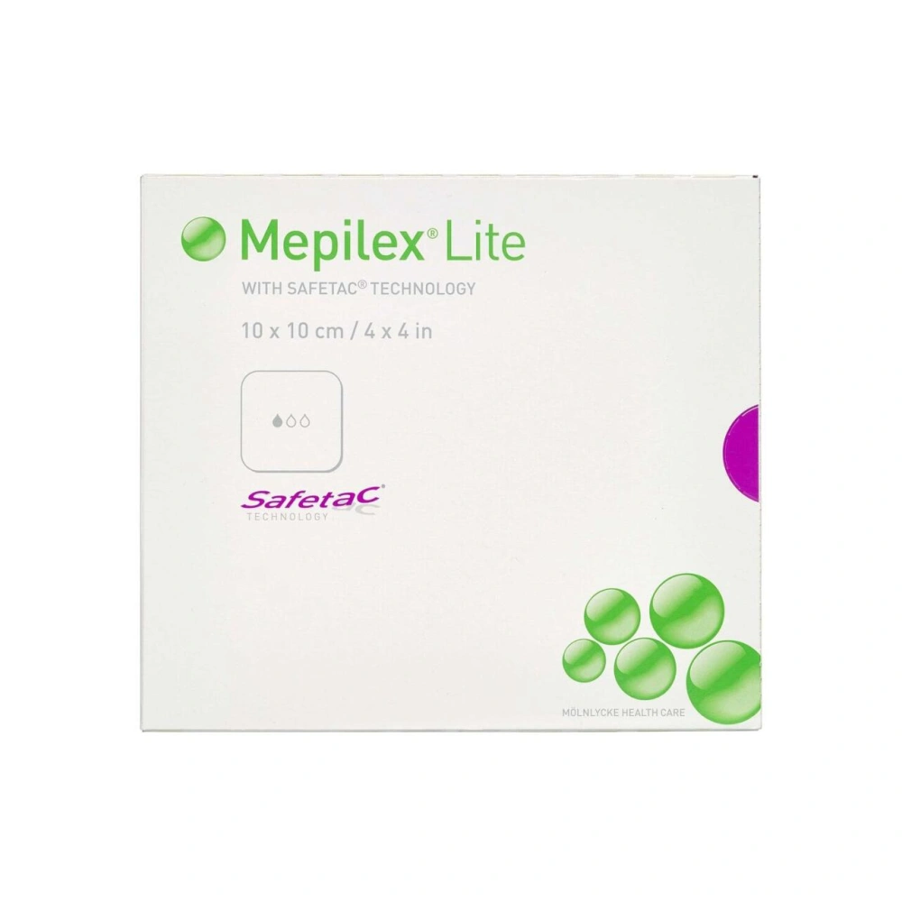 Mepilex Lite med Safetac 10 x 10 cm - 5 stk