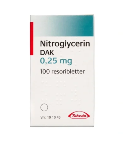 Nitroglycerin DAK Resoribletter 0,25 mg - 100 stk