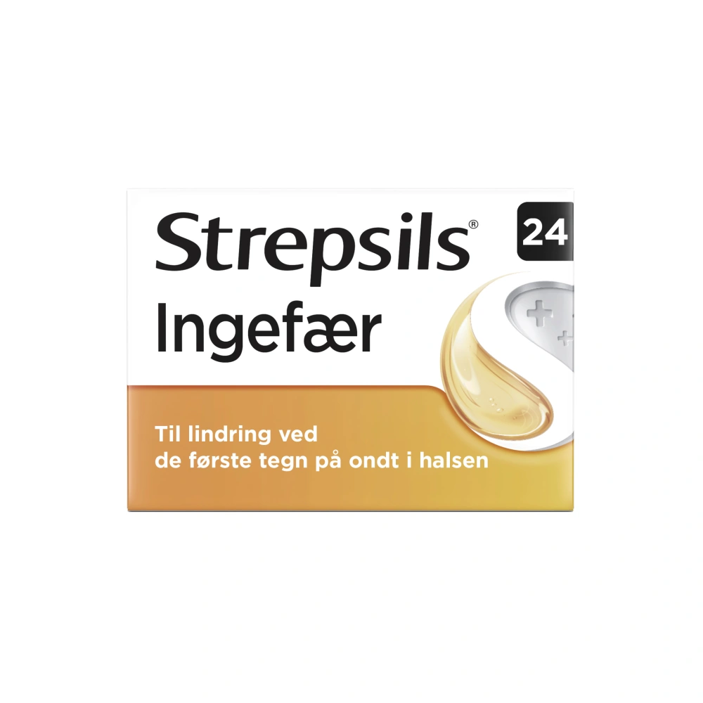 Strepsils Ingefær 0,6+1,2 mg - 24 sugetabletter