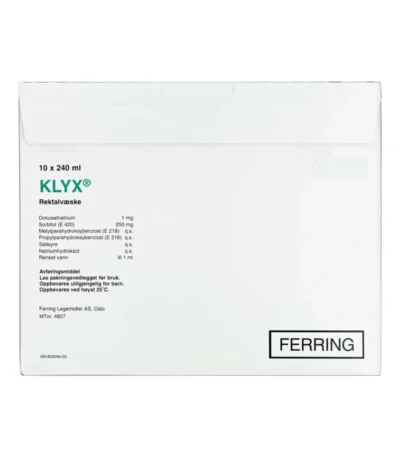 Orifarm Klyx Rektalvæske 1 + 250 mg/ml - 2400 ml