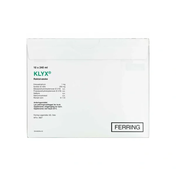 Orifarm Klyx Rektalvæske 1 + 250 mg/ml - 2400 ml