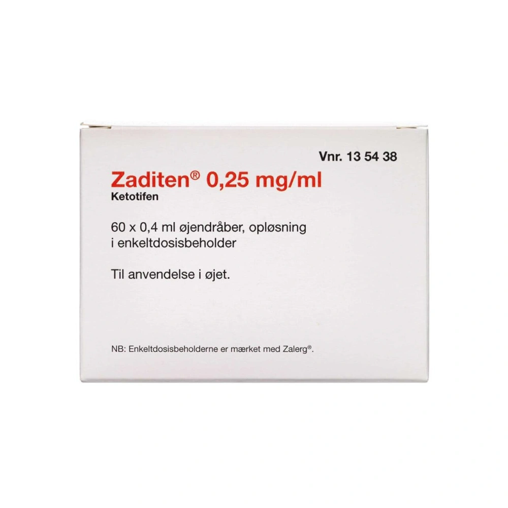 2care4 Zaditen Øjendråber 0,25 mg/ml enkeltdosis - 60 stk
