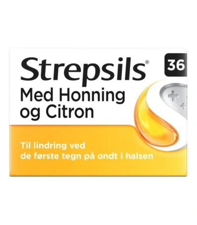 Strepsils Honning & Citron 0,6+1,2 mg - 36 sugetabletter