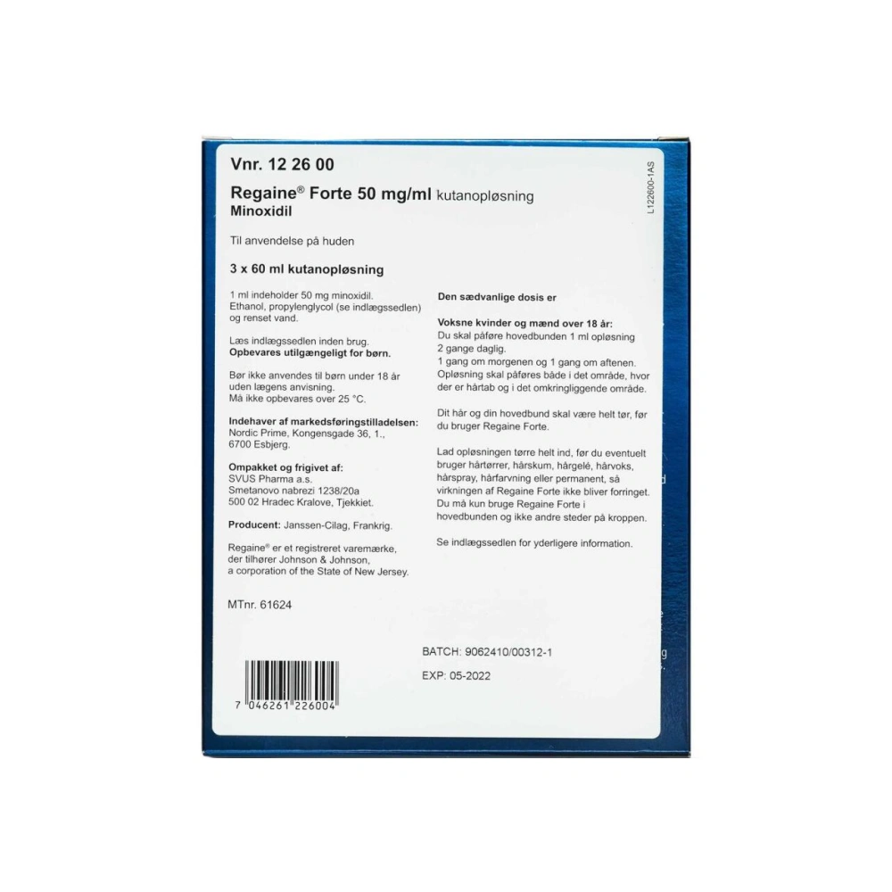Nordic prime Regaine Forte Kutanopløsning 50 mg/ml - 180 ml