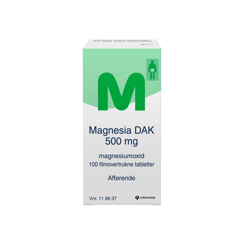 Magnesia tabletter 500 mg - 100 stk