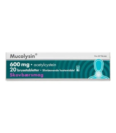 Mucolysin 600 mg Skovbær - 20 brusetabletter
