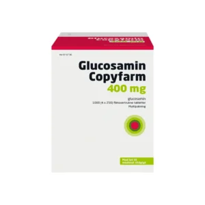 Glucosamin Copyfarm Glucosamin “Copyfarm” 400 mg – 1000 stk Filmovertrukne tabletter