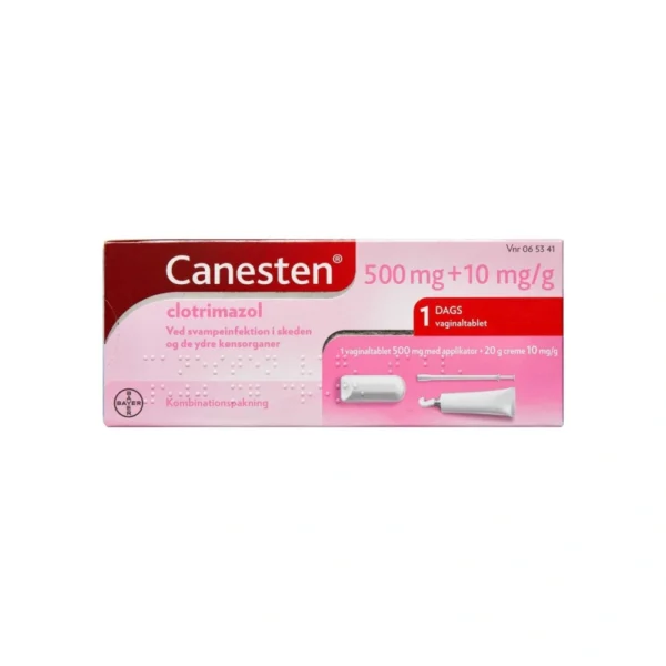 Canesten Vaginaltablet & Creme 500 mg + 10 mg - 1 pakning