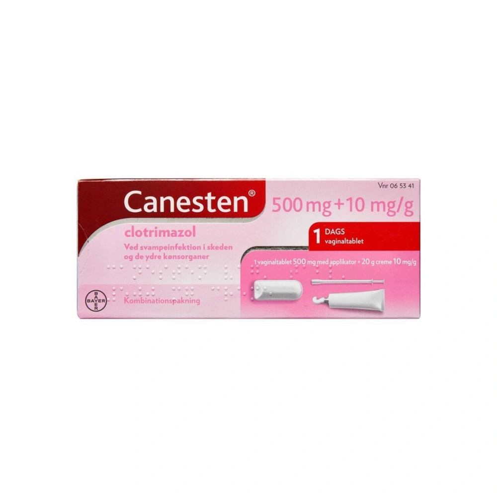 Canesten Vaginaltablet & Creme 500 mg + 10 mg - 1 pakning