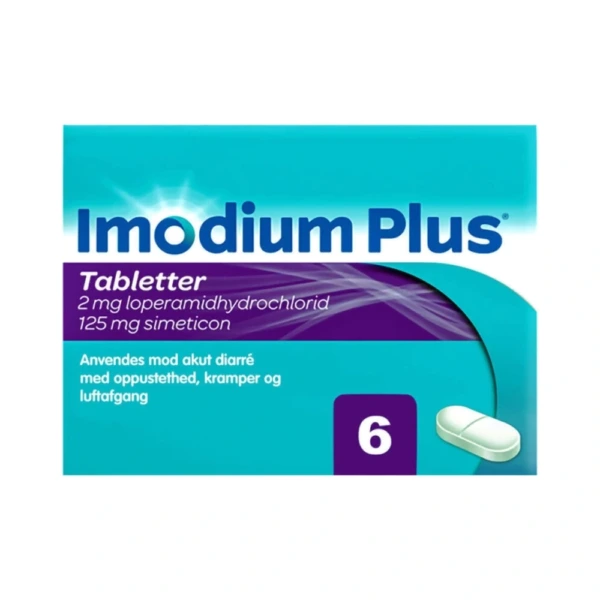 Imodium Plus 2 mg + 125 mg - 6 stk