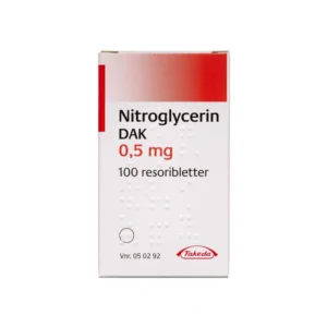 Takeda pharma a/s Nitroglycerin “DAK” 0,5 mg – 100 stk Resoribletter, sublinguale