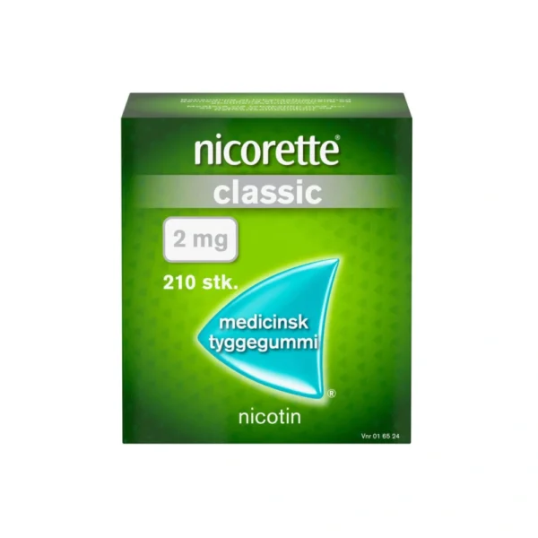 Nicorette Classic 2 mg tyggegummi - 210 stk