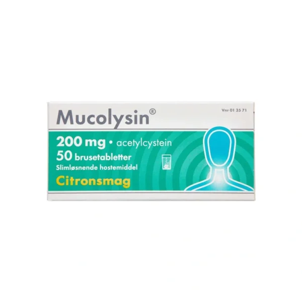 Mucolysin 200 mg Citron - 50 brusetabletter