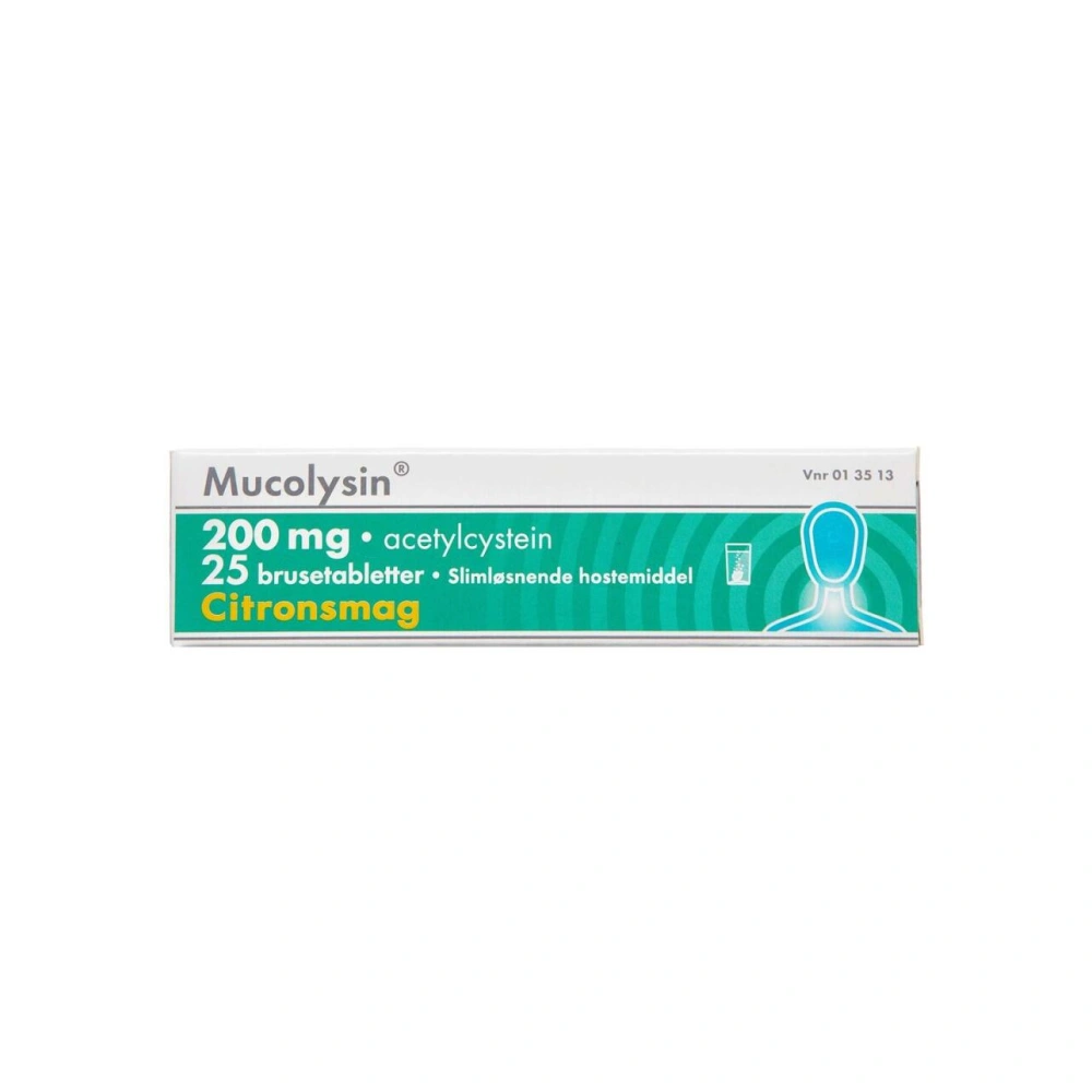 Mucolysin 200 mg Citron - 25 brusetabletter
