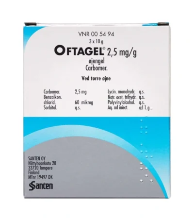 Oftagel Øjengel 2,5 mg/g - 3 x 10 g