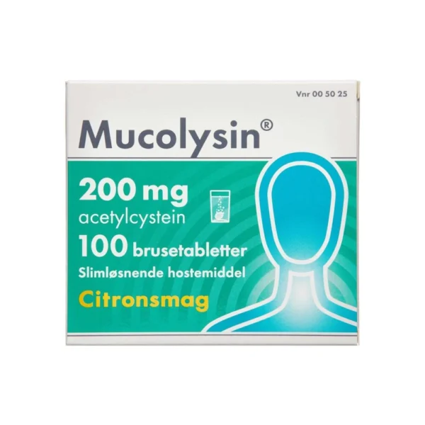 Mucolysin 200 mg Citron - 100 brusetabletter