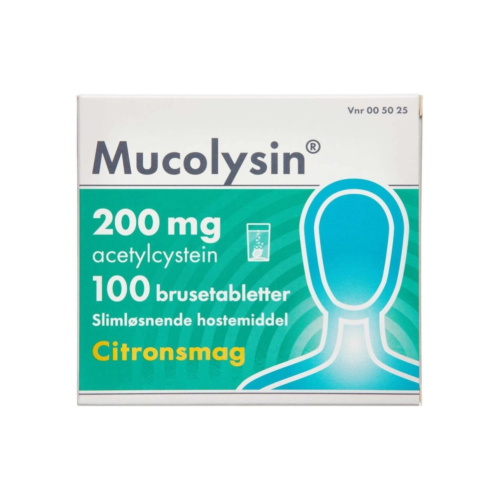 Mucolysin 200 mg Citron - 100 brusetabletter