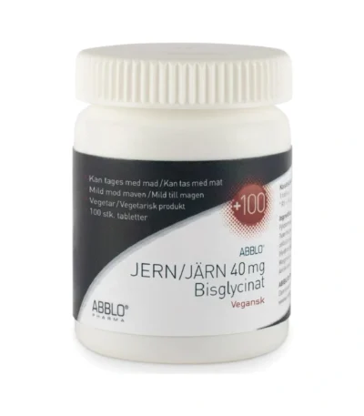 Abblo Jern 40 Mg Bisglycinat – 100 stk