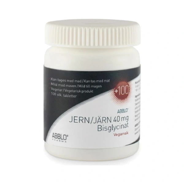Abblo Jern 40 Mg Bisglycinat – 100 stk