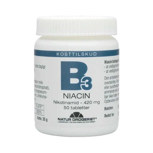 Natur Drogeriet Niacin Nikotinamid (420 mg) – 50 tabl
