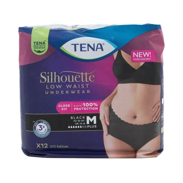 TENA Silhouette Plus sort Str. M – 12 stk