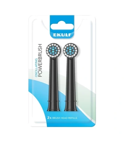 Ekulf Powerbrush Refill Sort – 2 stk