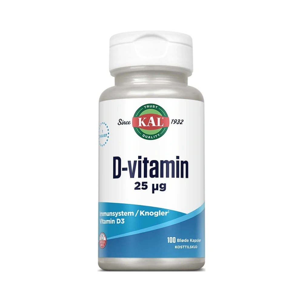 KAL D-vitamin 25 µg 100 kaps