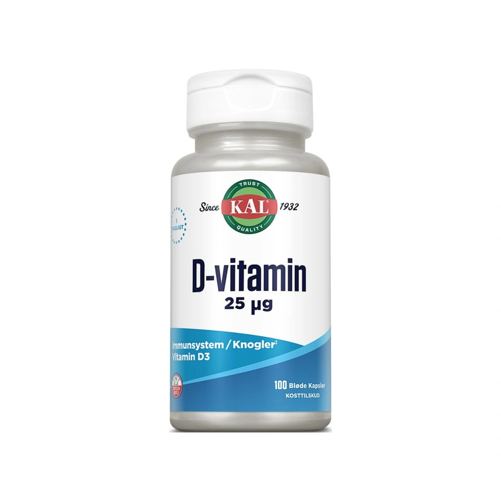 KAL D-vitamin 25 µg - 100 kaps