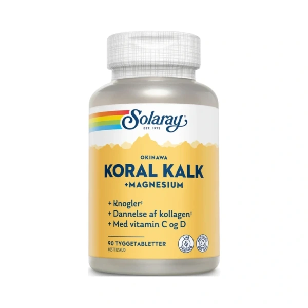 Solaray Koral Kalk + Magnesium – 90 tyggetabl