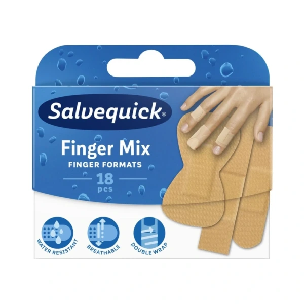 Salvequick Finger Mix Plaster – 18 stk