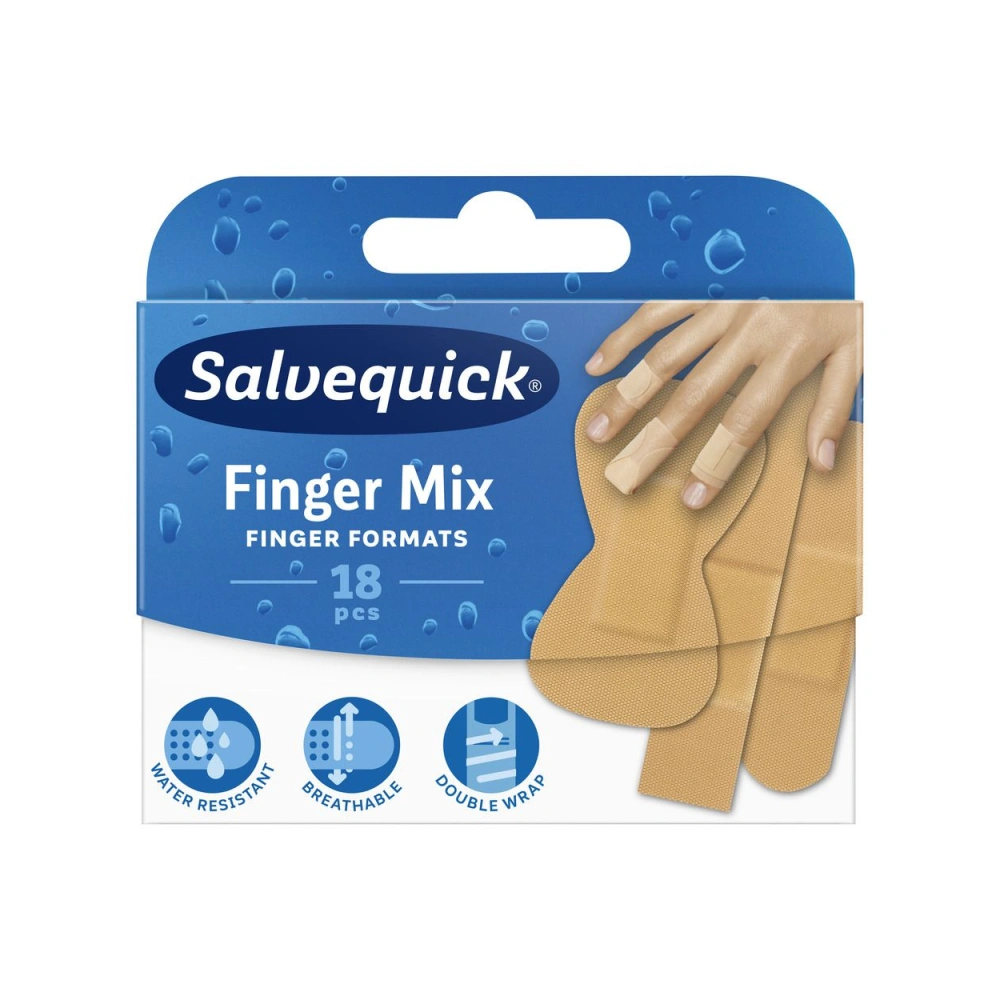 Salvequick Finger Mix Plaster – 18 stk