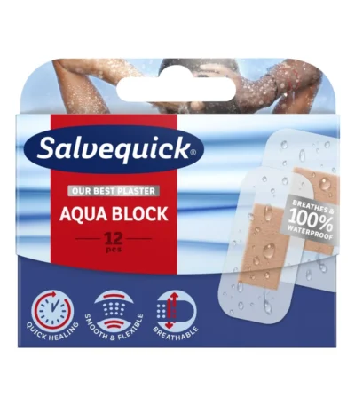 Salvequick Aqua Block Plaster – 12 stk