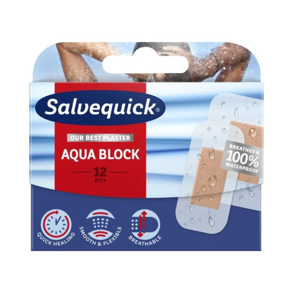 Salvequick Aqua Block Plaster – 12 stk