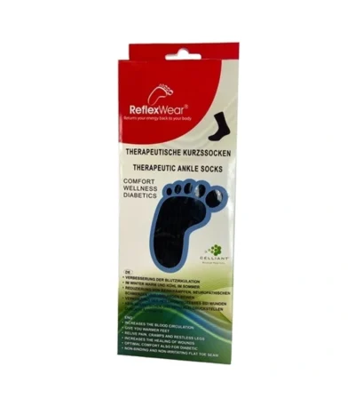 ReflexWear Diabetesstrømpe tyk sort str. 39-42 - 1 par