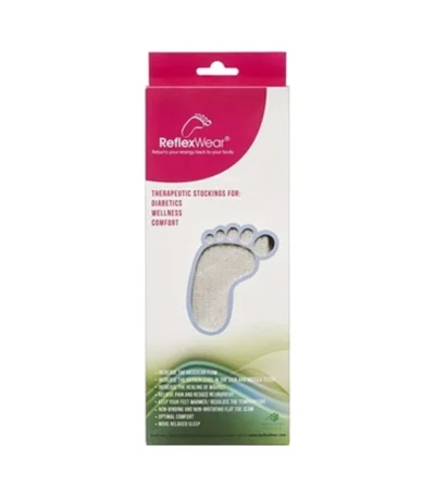 ReflexWear Diabetesstrømpe tyk sort str. 35-38 - 1 par