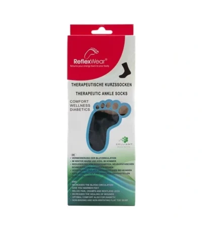 ReflexWear Diabetesstrømpe tynd sort str. 35-38 - 1 par