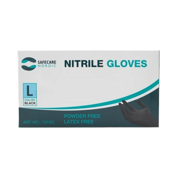 Safecare Nordic Nitril Handske Sort Str. L – 100 stk