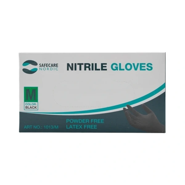 Safecare Nordic Nitril Handske Sort Str. M – 100 stk