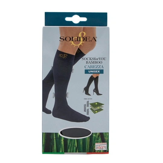 Solidea bamboo carezza sort unisex støttestrømper Str. XXL - 1 par
