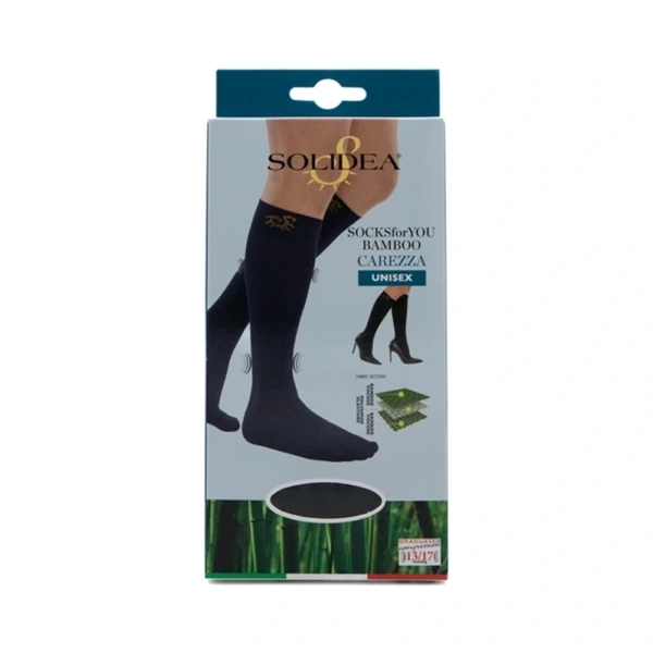 Solidea bamboo carezza sort unisex støttestrømper Str. XL – 1 par