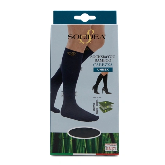 Solidea bamboo carezza sort unisex støttestrømper Str. XL - 1 par