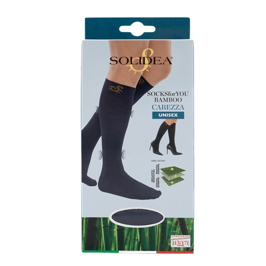 Solidea bamboo carezza Blå unisex støttestrømper Str. M - 1 par